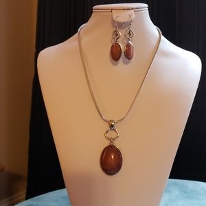 Necklace pendant and earrings, chain not included